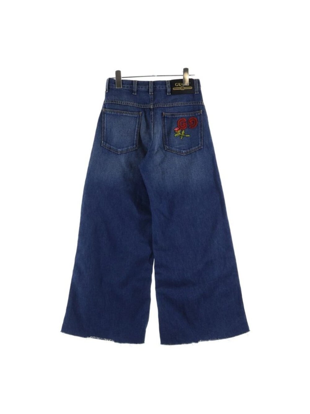 Gucci Wide Leg Denim Pants Indigo Blue - Picture 2 of 9